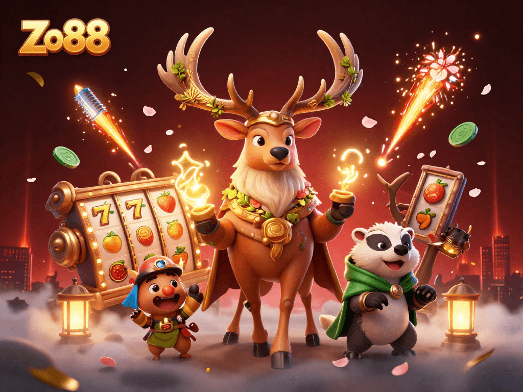 Spin the reels at Zo88 with an enchanting 3D druid and magical elements amidst a casino atmosphere.
